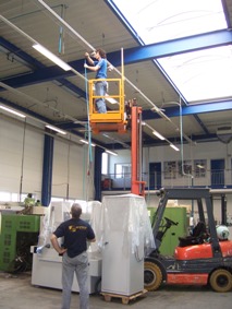 Seifried-Zahnrder Abladen der Maschine